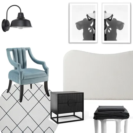 Bedroom - blue/black Interior Design Mood Board by Peach and Willow Design on Style Sourcebook