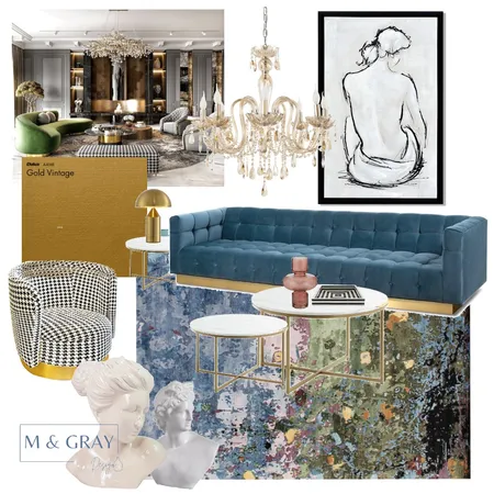 Luxury Living Room Interior Design Mood Board by M & Gray Design on Style Sourcebook