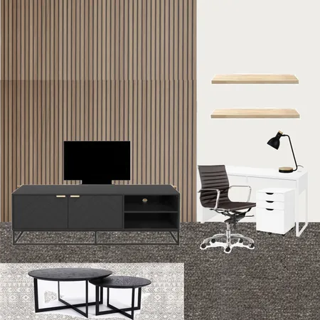 Media Room Facing TV Wall Interior Design Mood Board by L7 on Style Sourcebook