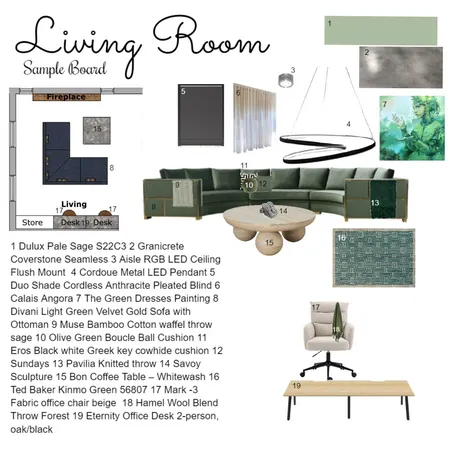 Module 9 Living Room Interior Design Mood Board by Life by Andrea on Style Sourcebook