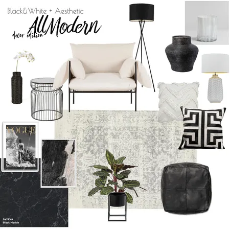 Black and white decor Interior Design Mood Board by Millisrmvsk on Style Sourcebook
