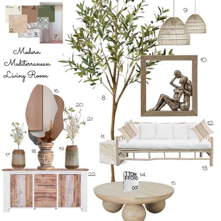 Modern Mediterranean Living Room Interior Design Mood Board by Gwendromgool on Style Sourcebook