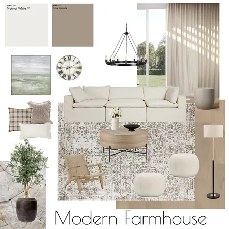 Modern Farmhouse Living room Interior Design Mood Board by Jacaranda on Style Sourcebook