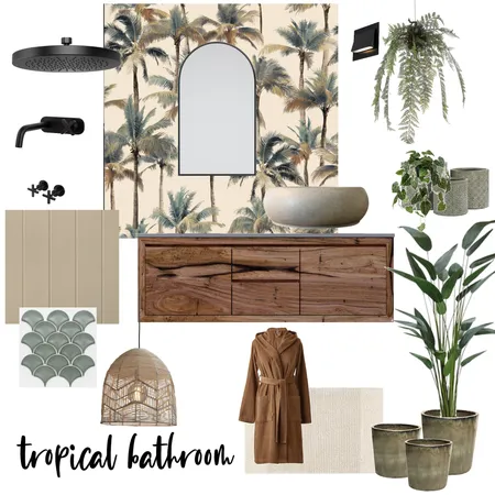 Tropical bathroom Interior Design Mood Board by Scarlett Sommerville on Style Sourcebook