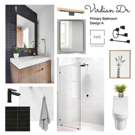 Virdian Dr. - Primary bathroom (Design A) Interior Design Mood Board by Nis Interiors on Style Sourcebook