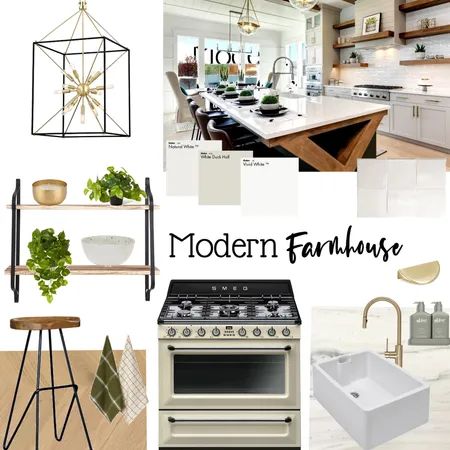 Modern Farmhouse Kitchen Interior Design Mood Board by husbandwifehall@gmail.com on Style Sourcebook