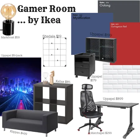 Gamer room Interior Design Mood Board by aliciapapaz on Style Sourcebook