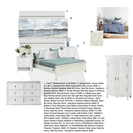 Hamptons bedroom Interior Design Mood Board by anths18 on Style Sourcebook