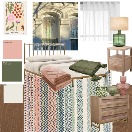 Pinks & Greens - Front Bedroom Interior Design Mood Board by bev2049 on Style Sourcebook