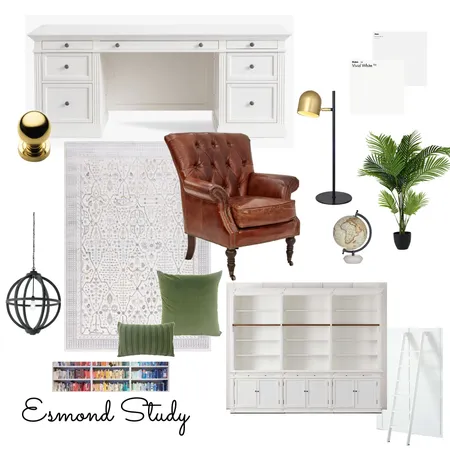 Esmond Study Interior Design Mood Board by Amélia Davis Art & Design on Style Sourcebook