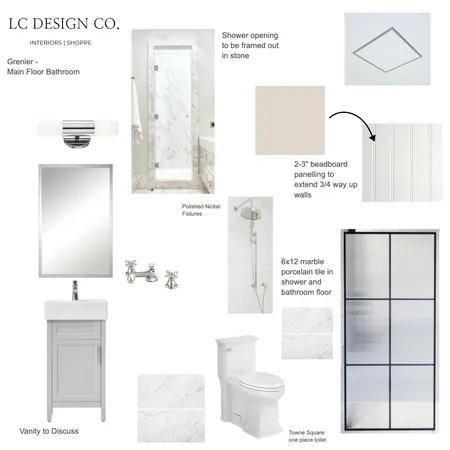 StaceyMainFloorBathroom Interior Design Mood Board by LC Design Co. on Style Sourcebook