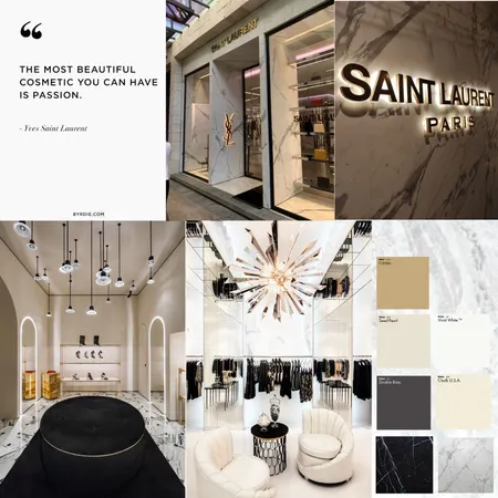 Saint Laurent design store Interior Design Mood Board by konstantina on Style Sourcebook