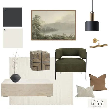 Forest green inspired living room Interior Design Mood Board by Jessica Ritchie Interior Design on Style Sourcebook