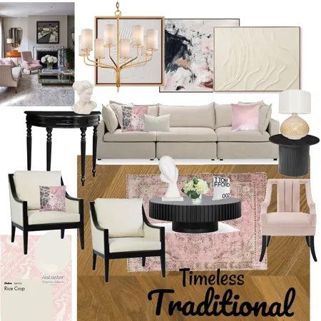 Timeless Traditional blush and cream Interior Design Mood Board by Shamean on Style Sourcebook