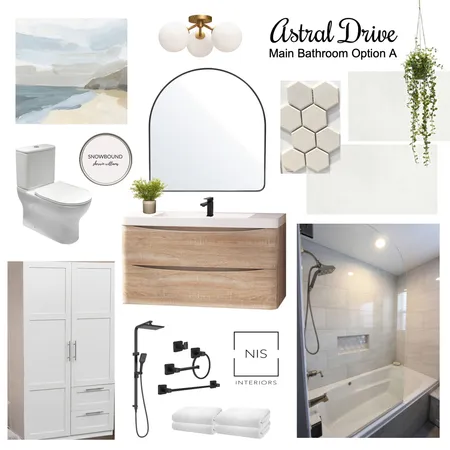 Astral Drive - Main Bath (option A) Interior Design Mood Board by Nis Interiors on Style Sourcebook