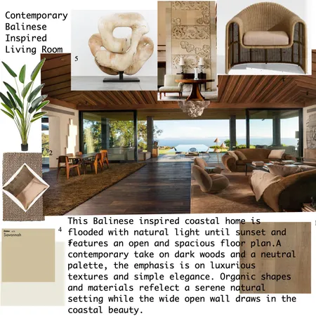 Contemporary Balinese Inspired Living Room Interior Design Mood Board by bbFreedom2023 on Style Sourcebook