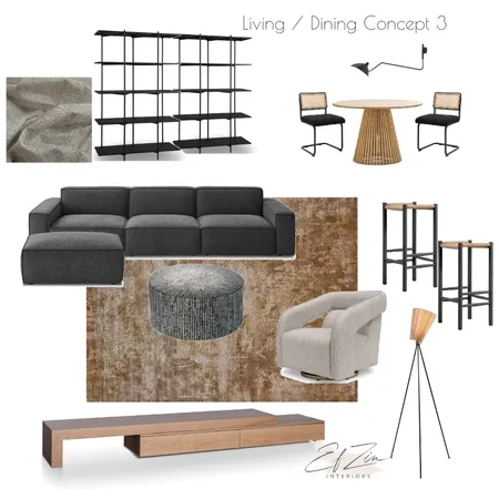 Nick's home - Living- dining Concept 3 Interior Design Mood Board by EF ZIN Interiors on Style Sourcebook