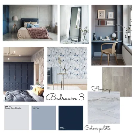 Navy blue & grey bedroom Interior Design Mood Board by Prarthana on Style Sourcebook