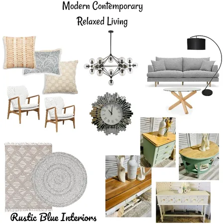 Modern Contemporary Relaxed Living Interior Design Mood Board by Rustic Blue Interiors on Style Sourcebook