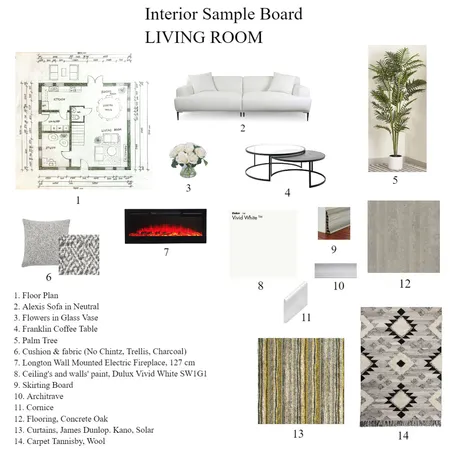 Sample Board - LIVING ROOM Interior Design Mood Board by natalia_umrani on Style Sourcebook