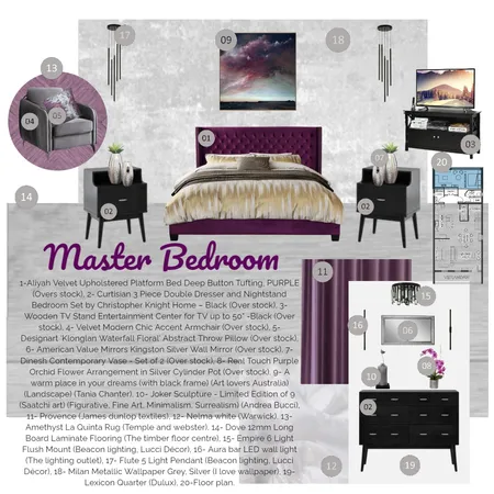 Master Bedroom Interior Design Mood Board by may el sherif on Style Sourcebook