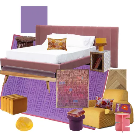 Master Bedroom - Violet, Mustard, Rose Interior Design Mood Board by dl2407 on Style Sourcebook