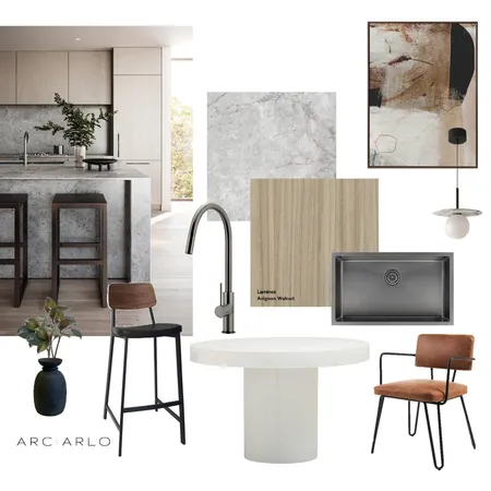 Stone and Cognac Kitchen Interior Design Mood Board by Arc and Arlo on Style Sourcebook