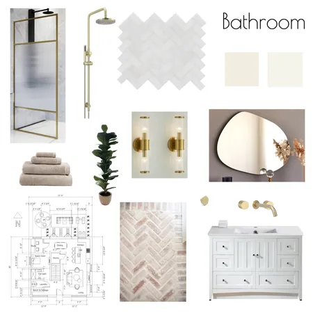 Golden Bathroom Interior Design Mood Board by Brianne.marie.gisele on Style Sourcebook