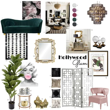 Hollywood Glam Interior Design Mood Board by JoelleB on Style Sourcebook