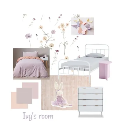 Ivy's room - peach and lilac Interior Design Mood Board by tahlia m on Style Sourcebook