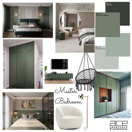 Green master bedroom Interior Design Mood Board by Prarthana on Style Sourcebook