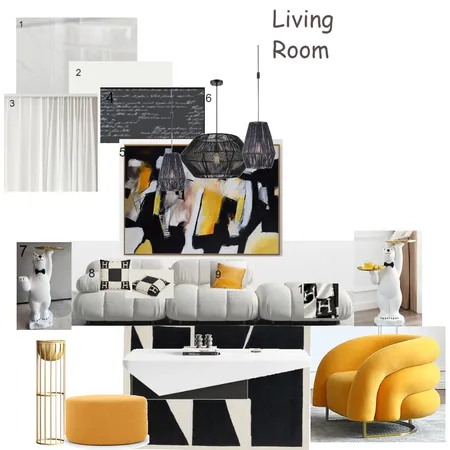 Assignment Yellow Lounge Interior Design Mood Board by Sarah Interiors on Style Sourcebook