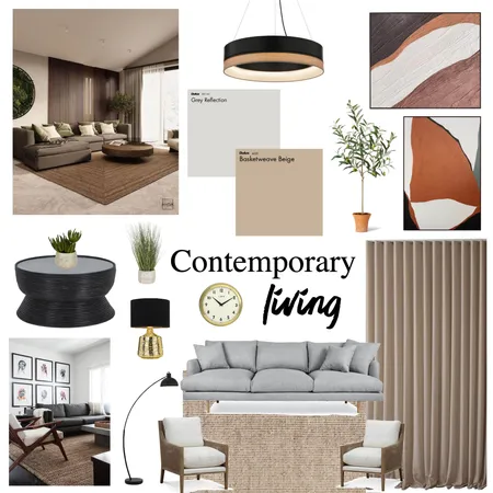 Contemporary Living Room Interior Design Mood Board by revasser.designs on Style Sourcebook