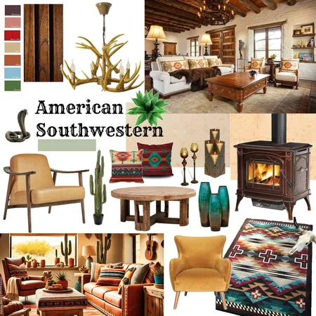 American Southwestern Interior Design Mood Board by swearenjen@gmail.com on Style Sourcebook