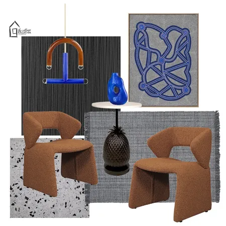 Blue and Tan Entrance Interior Design Mood Board by The Cottage Collector on Style Sourcebook