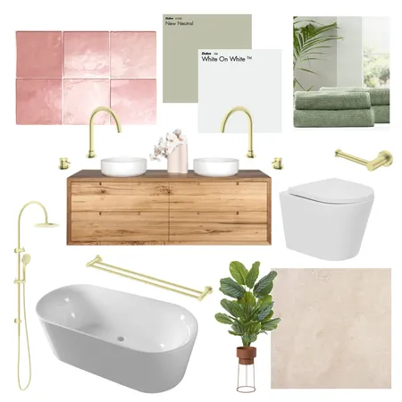 Pink and Sage Bathroom Interior Design Mood Board by Bathware Direct on Style Sourcebook