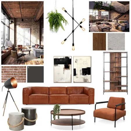Industrial Living Room Interior Design Mood Board by Alec Swart on Style Sourcebook