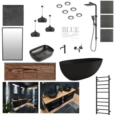 Black Bathroom Interior Design Mood Board by Blue Marble Interiors on Style Sourcebook