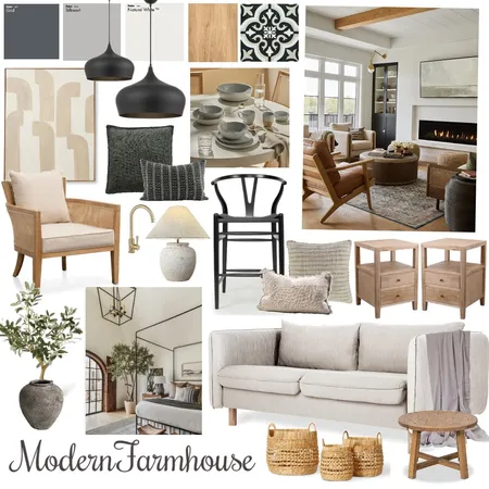 Modern Farmhouse Interior Design Mood Board by Nicole Williams on Style Sourcebook