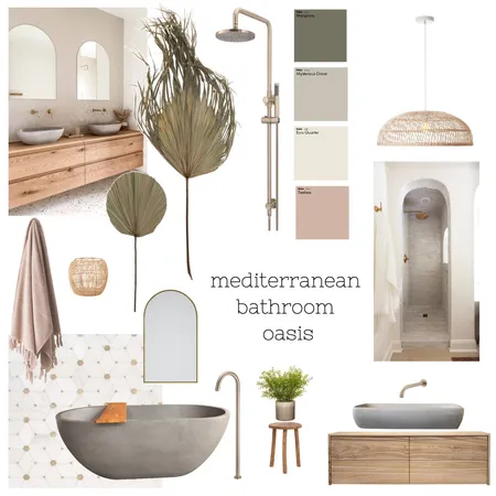 Mediterranean Bathroom Oasis Interior Design Mood Board by Brianne.marie.gisele on Style Sourcebook