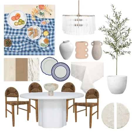 Euro Summer Dining Room Interior Design Mood Board by Eliza Grace Interiors on Style Sourcebook