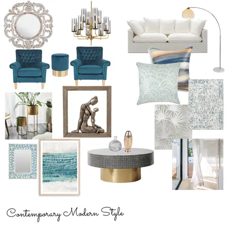 Modern Natural Living Room Interior Design Mood Board by lmmoleko@gmail.com on Style Sourcebook