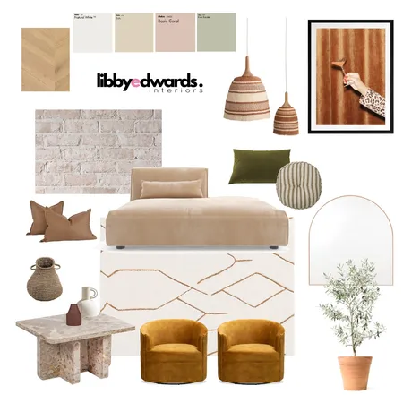 Modern Mediterranean Lounge WIP Interior Design Mood Board by Libby Edwards Interiors on Style Sourcebook