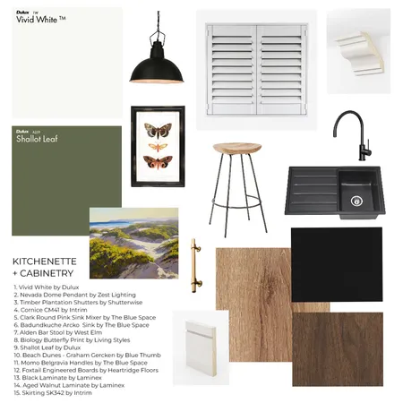 Kitchenette + Cabinetry Sample Board Interior Design Mood Board by Greenterior Design on Style Sourcebook