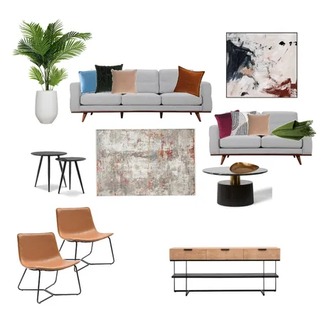 Mid-century Living Room Interior Design Mood Board by martina.interior.designer on Style Sourcebook