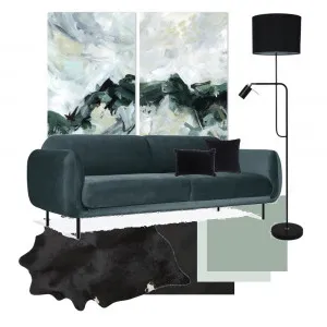 BLACK-GREEN LIVINGROOM MOODBOARD Interior Design Mood Board by welda on Style Sourcebook