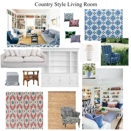 Country Style Living Room Interior Design Mood Board by MarnieDickson on Style Sourcebook