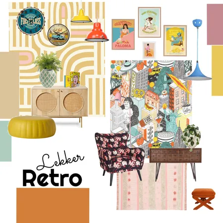 Lekker Retro Interior Design Mood Board by Your Wall Decorator on Style Sourcebook