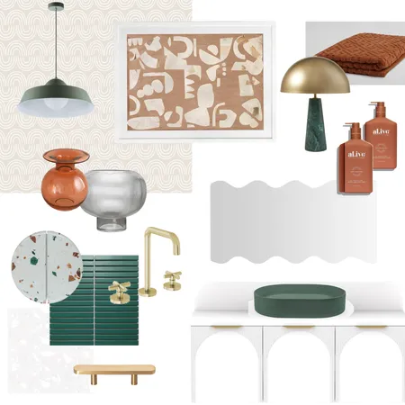 Retro Luxe Powder Room Interior Design Mood Board by Urban Road on Style Sourcebook