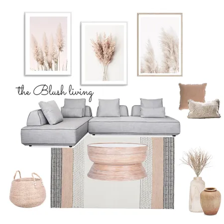 The Blush Living Room Interior Design Mood Board by creative grace interiors on Style Sourcebook
